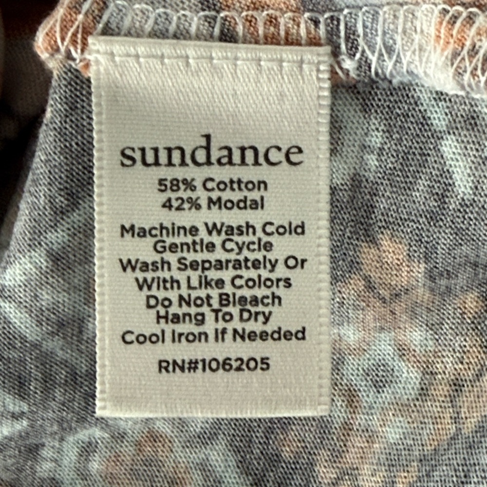 Sundance Patchwork Melody Top Bohemian Ls Cowl Neck Lightweight Knit Sz XL - Picture 13 of 14